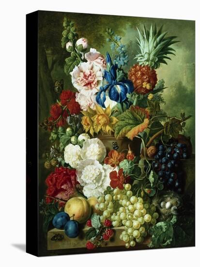 A Rich Still Life of Summer Flowers-Jan van Os-Stretched Canvas