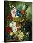 A Rich Still Life of Summer Flowers-Jan van Os-Stretched Canvas