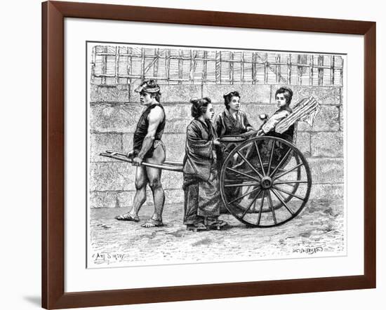 A Rickshaw, Japan, 1895-A Sirouy-Framed Giclee Print