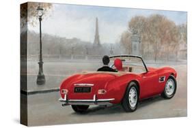 A Ride in Paris III Red Car-Marco Fabiano-Stretched Canvas