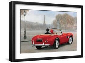 A Ride in Paris III Red Car-Marco Fabiano-Framed Art Print