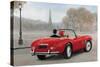 A Ride in Paris III Red Car-Marco Fabiano-Stretched Canvas