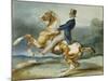 A Rider and His Rearing Horse-Théodore Géricault-Mounted Giclee Print