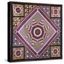 A Rising Star Design Coverlet, Probably Philadelphia, Pieced and Quilted Silk, 1880, 1890-null-Stretched Canvas