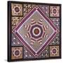 A Rising Star Design Coverlet, Probably Philadelphia, Pieced and Quilted Silk, 1880, 1890-null-Stretched Canvas