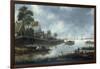 A River Estuary with Fishermen and Other Figures in Boats, the Town of Haarlem Beyond, 1675-Thomas Heeremans-Framed Giclee Print