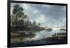 A River Estuary with Fishermen and Other Figures in Boats, the Town of Haarlem Beyond, 1675-Thomas Heeremans-Framed Giclee Print