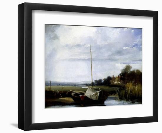 A River in Normandy, 1824-25 (Oil on Canvas)-Richard Parkes Bonington-Framed Giclee Print