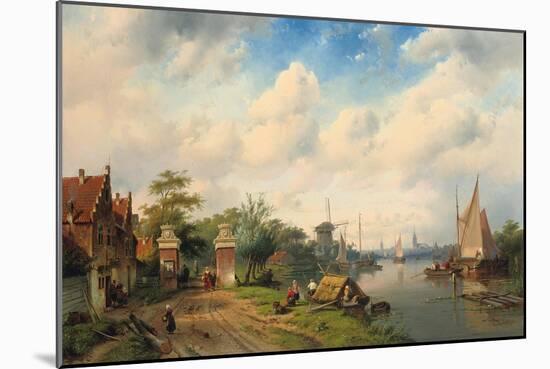 A River Landscape in Summer, 1853-Charles Henri Joseph Leickert-Mounted Giclee Print