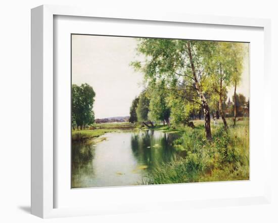 A River Landscape in Summer-Ernest Parton-Framed Giclee Print