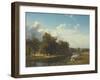 A River Landscape, Westphalia, 1855 (Oil on Canvas)-Albert Bierstadt-Framed Giclee Print