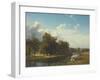 A River Landscape, Westphalia, 1855 (Oil on Canvas)-Albert Bierstadt-Framed Giclee Print