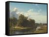 A River Landscape, Westphalia, 1855-Albert Bierstadt-Framed Stretched Canvas