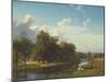 A River Landscape, Westphalia, 1855-Albert Bierstadt-Mounted Premium Giclee Print