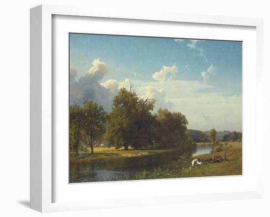 A River Landscape, Westphalia, 1855-Albert Bierstadt-Framed Giclee Print