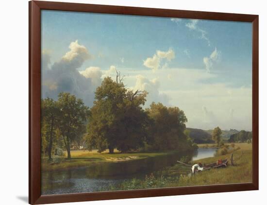 A River Landscape, Westphalia, 1855-Albert Bierstadt-Framed Giclee Print