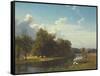 A River Landscape, Westphalia, 1855-Albert Bierstadt-Framed Stretched Canvas