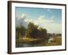 A River Landscape, Westphalia. 1855-Albert Bierstadt-Framed Giclee Print