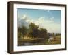 A River Landscape, Westphalia. 1855-Albert Bierstadt-Framed Giclee Print