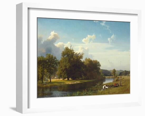 A River Landscape, Westphalia. 1855-Albert Bierstadt-Framed Giclee Print