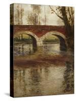 A River Landscape with a Bridge-Fritz Thaulow-Stretched Canvas