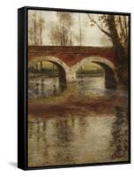 A River Landscape with a Bridge-Fritz Thaulow-Framed Stretched Canvas