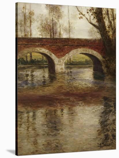 A River Landscape with a Bridge-Fritz Thaulow-Stretched Canvas