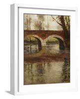 A River Landscape with a Bridge-Fritz Thaulow-Framed Giclee Print