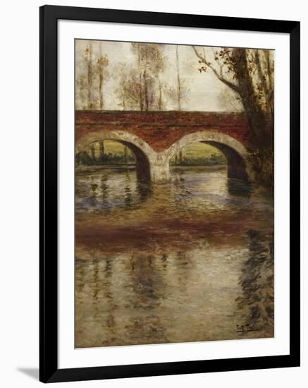 A River Landscape with a Bridge-Fritz Thaulow-Framed Giclee Print