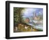 A River Landscape with a Watermill-Jan Brueghel the Younger-Framed Giclee Print