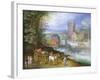 A River Landscape with a Watermill-Jan Brueghel the Younger-Framed Giclee Print