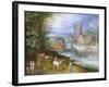 A River Landscape with a Watermill-Jan Brueghel the Younger-Framed Giclee Print