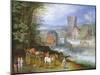 A River Landscape with a Watermill-Jan Brueghel the Younger-Mounted Giclee Print
