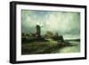 A River Landscape with a Windmill-Victor Dupre-Framed Giclee Print