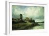 A River Landscape with a Windmill-Victor Dupre-Framed Giclee Print