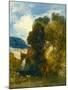 A River Landscape with an Angler and his Dog-John Sell Cotman-Mounted Giclee Print