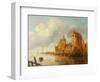 A River Landscape with Fishermen by a Castle-Claude de Jongh-Framed Giclee Print