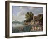 A River Landscape with Gentry at a Village Inn-Jan van Kessel the Elder-Framed Giclee Print