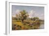 A River Landscape-David Bates-Framed Giclee Print