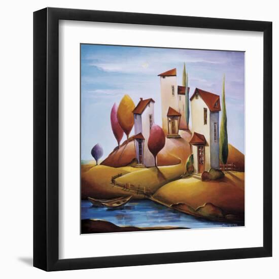 A River Mooring-Nina Dmitrieva-Framed Giclee Print