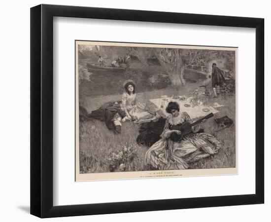 A River Picnic-William Hatherell-Framed Premium Giclee Print