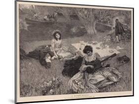 A River Picnic-William Hatherell-Mounted Premium Giclee Print