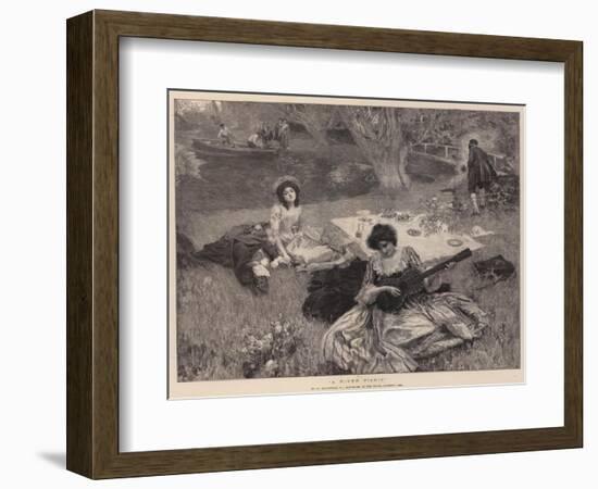 A River Picnic-William Hatherell-Framed Giclee Print