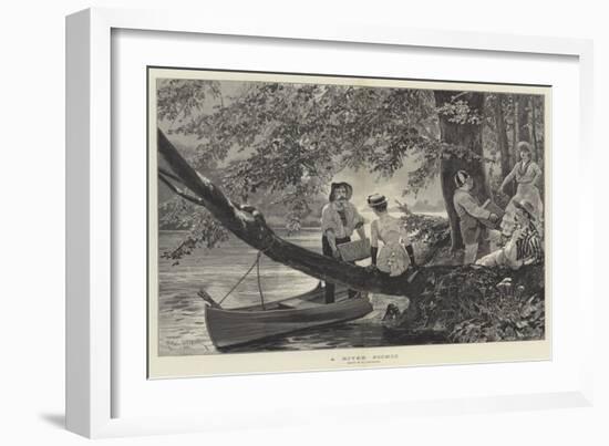 A River Picnic-Richard Caton Woodville II-Framed Giclee Print