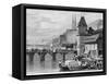 A River Scene at Basel-null-Framed Stretched Canvas
