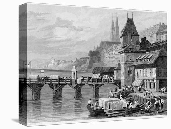 A River Scene at Basel-null-Stretched Canvas