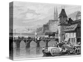 A River Scene at Basel-null-Stretched Canvas