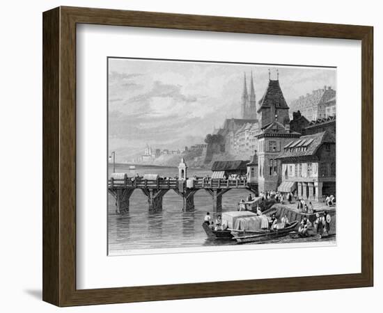 A River Scene at Basel-null-Framed Giclee Print