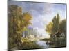 A River Scene in France-Charles Euphrasie Kuwasseg-Mounted Giclee Print