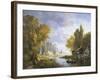 A River Scene in France-Charles Euphrasie Kuwasseg-Framed Giclee Print